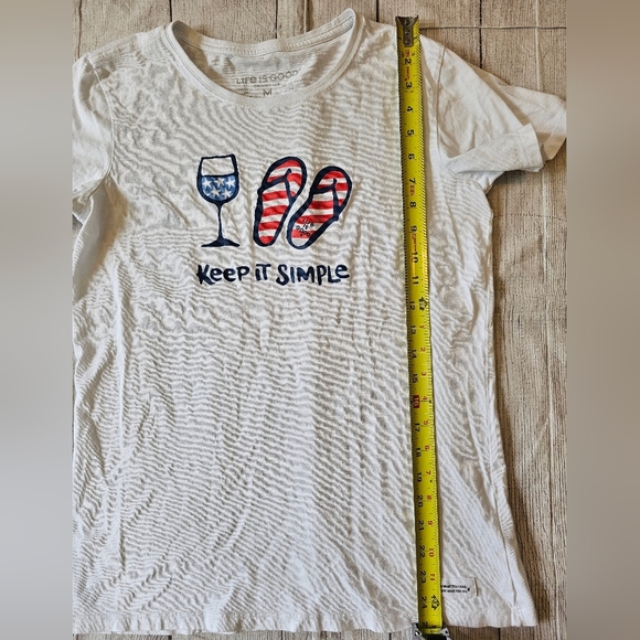 Life Is Good Women’s Size Medium White Crusher Lite Keep It Simple Shirt Summer - Picture 8 of 8